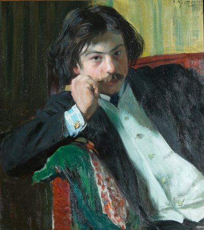 Retrato do poeta Janko Lavrin 1887-1986, 1909 de Boris Mikhailovich Kustodiev