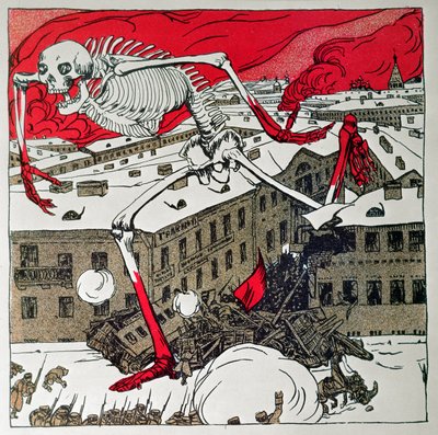 Cartaz dos revolucionários de São Petersburgo de Boris Mikhailovich Kustodiev