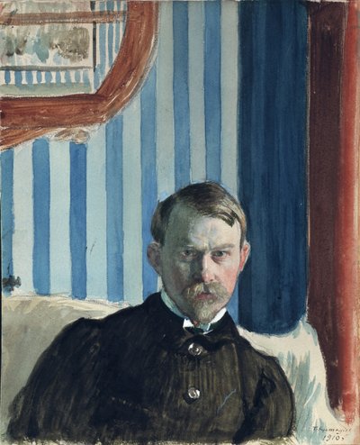 Auto-retrato, 1910 de Boris Mikhailovich Kustodiev