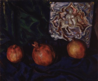 Ainda vida. Romãs, 1910 de Boris Mikhailovich Kustodiev