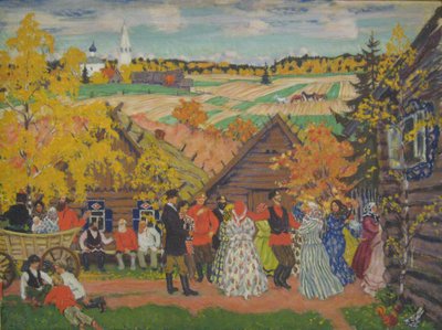 Festival da aldeia, 1924 de Boris Mikhailovich Kustodiev
