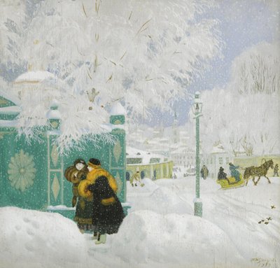 Cena de inverno de Boris Mikhailovich Kustodiev