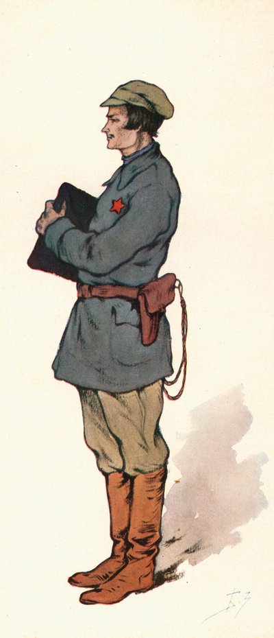 Um comissário soviético (cor litho) de Boris Vasilievich Zvorykin
