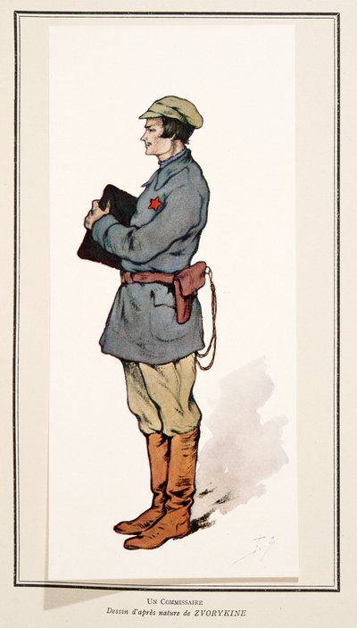 Comissário do Histoire des Soviets, pub. 1922 (cor litho) de Boris Vasilievich Zvorykin