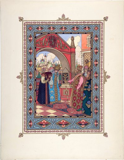 Vassilissa la Belle (Vassilissa la tres Belle) - Ilustração para o conto de fadas Vasilisa the Beautiful par Zvorykin, Boris Vasilievich (1872- depois de 1935), c. 1925 - Litografia colorida, 27,3x20,5 - Coleção Particular de Boris Vasilievich Zvorykin