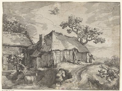 Paisagem com casa de campo e roubo de Ganímedes
Vistas do campo (título da série) de Boëtius Adamsz. Bolswert