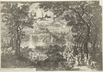 Paisagem com o Martírio de Santo Estêvão de Boëtius Adamsz. Bolswert