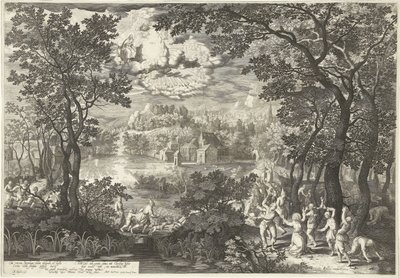 Paisagem com martírio de Santo Estêvão de Boëtius Adamsz. Bolswert
