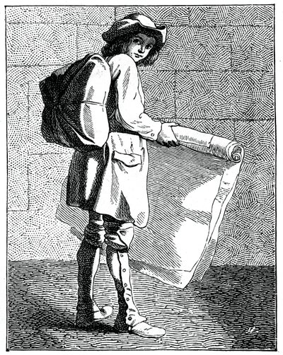 O Vendedor de Impressão, 1737-1742. de Bouchardon