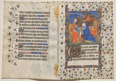 Bifólio de um Livro de Horas: Coroação da Virgem (anverso) de Boucicaut Master