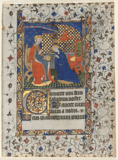 Bifolio de um livro de horas: Coroação da Virgem, c. 1415 de Boucicaut Master