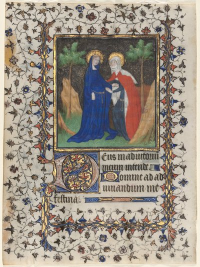 Folhas de um Livro de Horas: A Visitação e Cristo no Julgamento, c. 1415 de Boucicaut Master