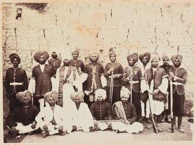 Soldados do 29º (Punjab) Regimento de Infantaria Nativa de Bengala no Afeganistão de Bourne and Shepherd