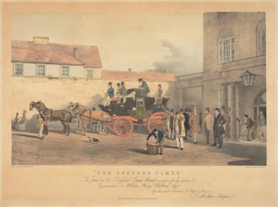 "The Bedford Times" / Esta impressão do Bedford Times Coach, é respeitosamente dedicada / com permissão, a William Henry Whitbread Esq