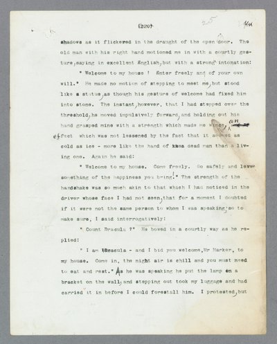 Manuscrito digitado original de Bram Stoker de &39;Drácula&39; (impressão) de Bram Stoker