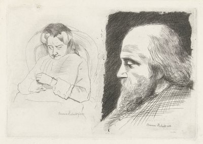 Mulher sentada e retrato de um homem de Bramine Hubrecht