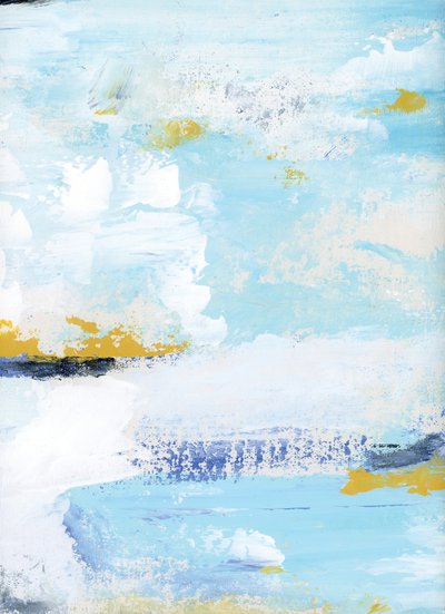Azul Sereno e Ouro - Abstrato de Breanna Megan Studio