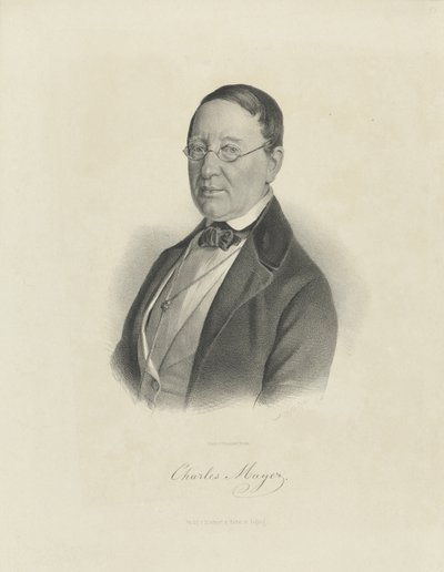 Retrato do pianista e compositor Charles Mayer 1799-1862, ca 1854. de Breitkopf and Härtel