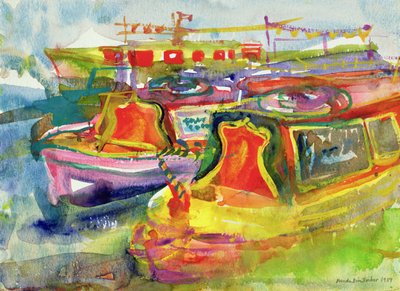 Barcos de Canal, 1989 (wc no papel) de Brenda Brin Booker