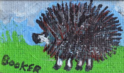 Hedgehog (acrílico sobre hardboard) de Brenda Brin Booker