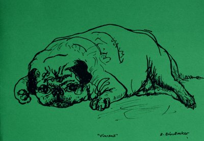 &39;Vincent&39; (tinta em papel verde) de Brenda Brin Booker
