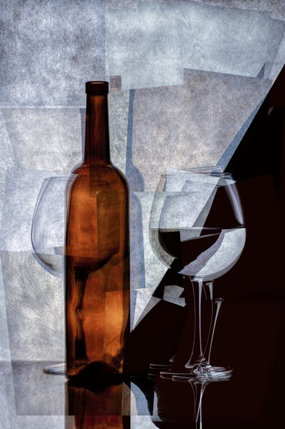 Natureza-morta abstracta com vinho de Brig Barkow