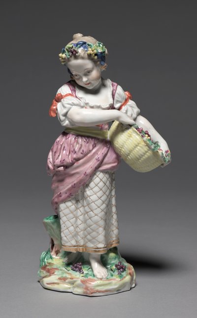 Figura do Outono do Four Seasons, c. 1775. de Bristol Porcelain Factory