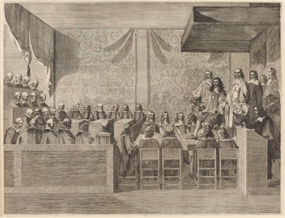 Carlos II com seu Conselho de British 17th Century