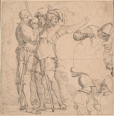 Capriccio Derivado da "Estatueta" de Salvator Rosa de British 18th Century