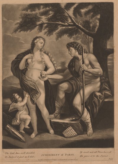 Julgamento de Paris de British 18th Century