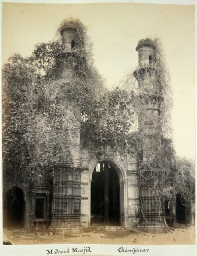 Mahmud Masjid (Nagina Masjid), Champaner, c.1875 (foto em preto e branco) de British Photographer