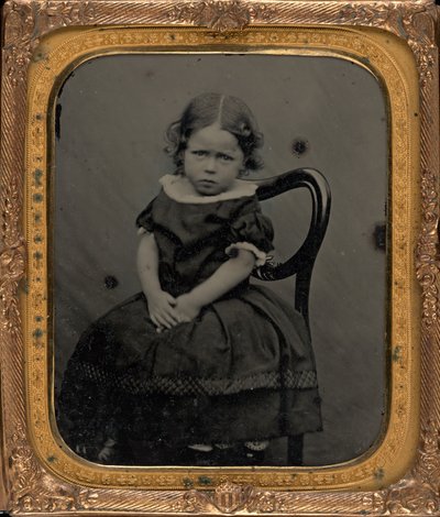Retrato de uma rapariga,c. 1855 (foto) de British Photographer