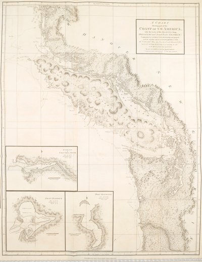 Uma carta que mostra parte da costa da América do Noroeste de British School