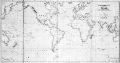 Uma carta geral destinada a determinar a rota de um navio de British School