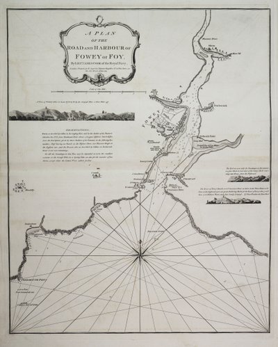 Um plano da estrada e do porto de Fowey ou Foy pelo tenente James Cook da Marinha Real de British School
