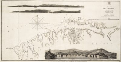 Porto de Sevastopol no Mar Negro, segundo o levantamento russo de 1836 de British School