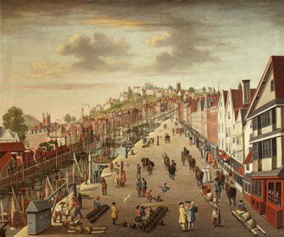 Broad Quay, Bristol, c.1760 (óleo sobre tela) de British School