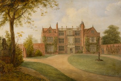 Castelo Bromwich Hall, Warwickshire, c.1850-1900 (óleo sobre tela) de British School