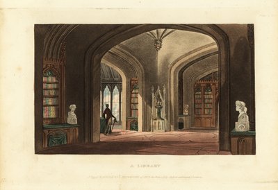 Design para uma biblioteca de estilo gótico, Era Regency de British School