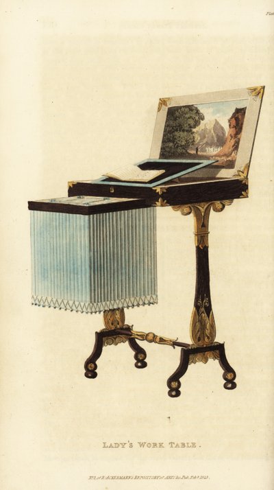 Mesa de trabalho de senhora elegante, era Regência de British School