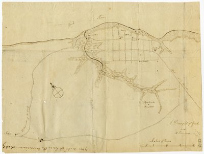 Mapa de Yorktown, Virginia, outubro de 1781 de British School