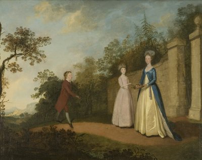 Mary e Emmette Pettener e Master Partridge, c.1770 (óleo sobre tela) de British School