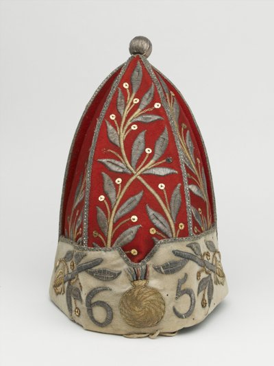 Chapéu granadeiro do oficial, 65º Regimento de Pé, 1758 por volta de British School