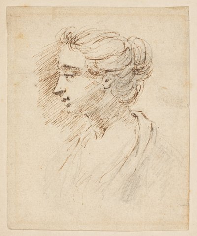 Retrato de uma cabeça de mulher de British School