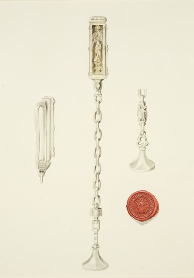 Selo e Cadeia da Igreja de Santo Estêvão, c.1825 (lápis e aguarela sobre papel) de British School