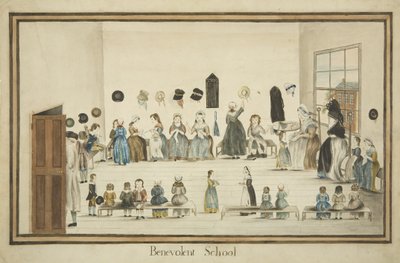 The Benevolent School, c.1795 (aquarela e tinta sobre papel) de British School