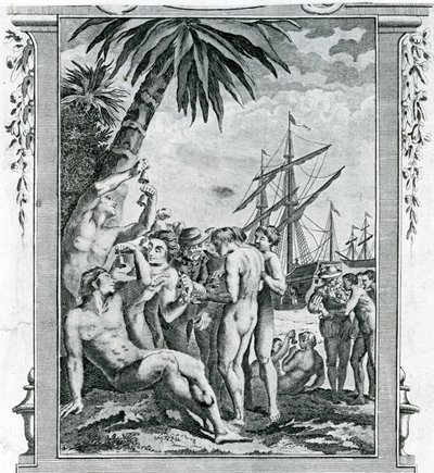 A primeira entrevista de Cristóvão Colombo com os nativos da América de British School