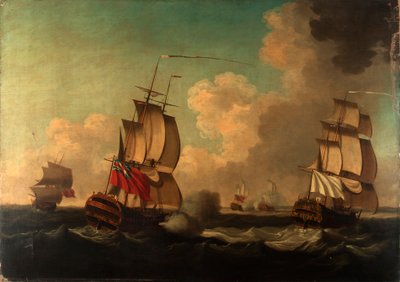 A captura do "Alcide" e do "Lys", 8 de junho de 1755 de British School