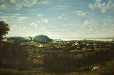Vista da Henbury Village, c.1720 (óleo sobre tela) de British School