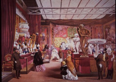 Visitantes lotam a Grande Exposição em 1851 para ver exposições de arte e ciência de British School